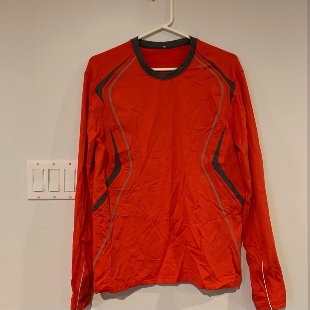 Lululemon Athletica Vent Mens Medium M Red Shirt Long Sleeve Athletic Gym